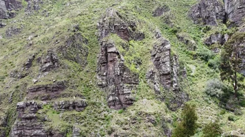 Andes mountain drone tilt down Stock Footage 170579795