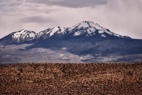 Andes mountain range and desert 스톡 사진