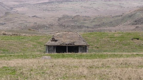 Andes Mountains High Elevation Alpine Hut Shelter Home in South America Vídeo Stock 132136891