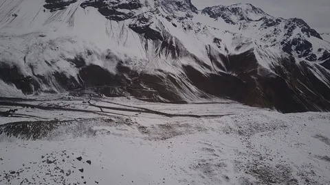 Andes mountains mining camp with snow fields at winter Stock-Footage 108356105