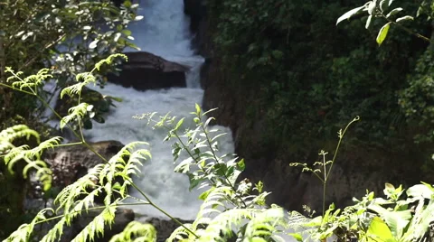 Andes Mountains Waterfall Tilt Up Refocus Stock Footage 60235830
