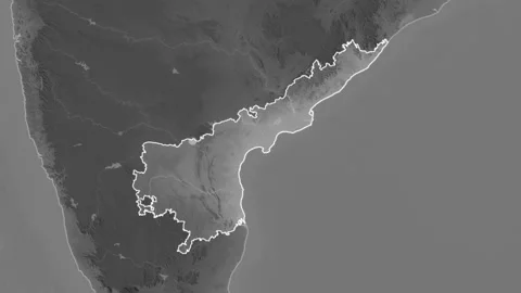 Andhra Pradesh, India, extruded. Grayscale Video stock 241195367