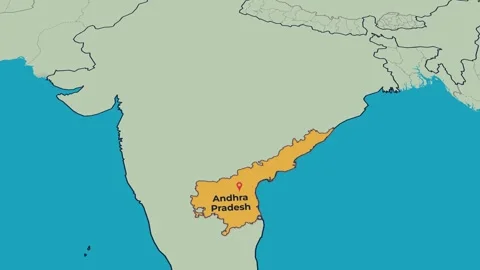 Andhra Pradesh Map Animation Locator Zoom 4K Motion Graphic Stock Footage 341008699