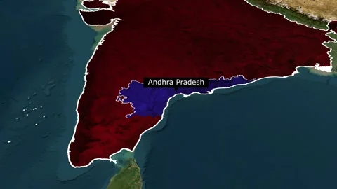 Andhra Pradesh Map Video stock 299708762