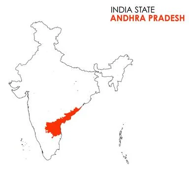 Andhra Pradesh map of Indian state. Andhra Pradesh map illustration. Andhra.. Stock-Illustration
