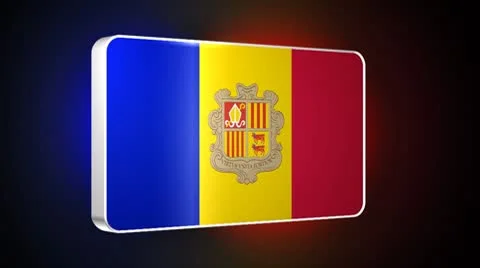 Andorra 3d flag Video stock 8961338