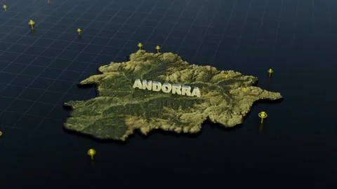Andorra 3D Map With Animation Stock Footage 301940411