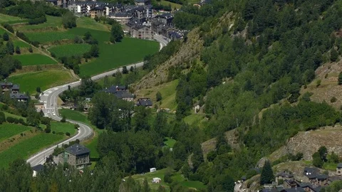 Andorra from above. Smooth camera movement: Tilt down. Video stock 84949147