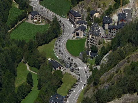 Andorra from above.Fixed plane. Stock Footage 84946914