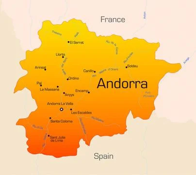 Andorra Abstract vector color map of Andorra country Copyright: xZoonar.co... Stock Photos