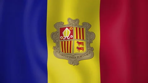 Andorra animated flag. Seamless loop. 4K Stock Footage 145424164