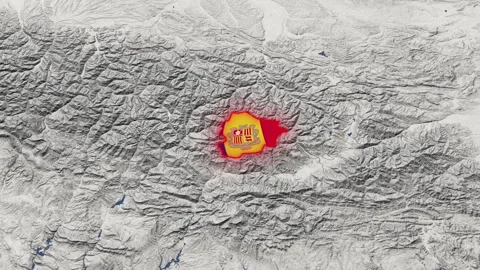 Andorra animated map - light color Stock Footage 322073682