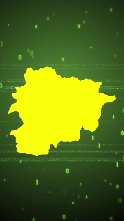 Andorra Digital Map Intro Stock Footage 258834894