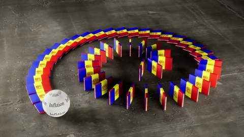 Andorra Flag - Affected by Inflation Video stock 321550580
