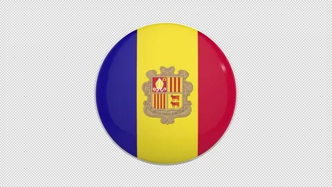 Andorra flag Button Stock Footage 303258561
