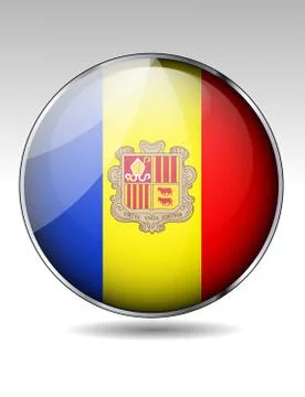 Andorra flag button Stock Illustration
