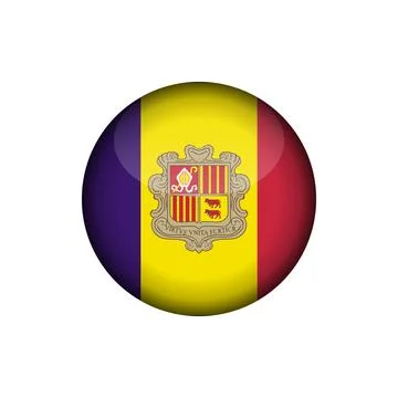 Andorra Flag Circle Button Vector Template Illustrazione stock