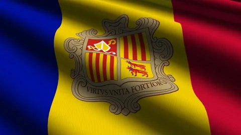 Andorra flag close up Stock Footage 5162728