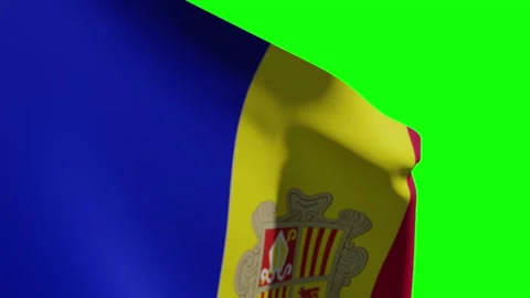Andorra Flag Close Видео 132903460