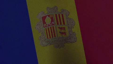 Andorra Flag Digital Particle Waving Seamless Loop Animation on Black Backg.. Stock Footage 339301967