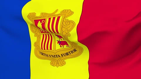 Andorra flag  Stock Footage 1055990