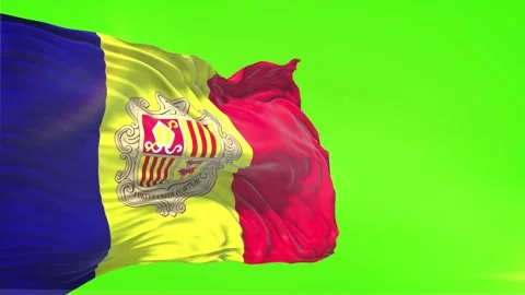 Andorra Flag in Green Screen Stock Footage 328525713