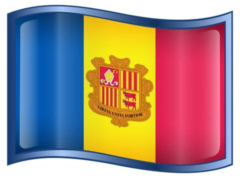 Andorra flag icon. Stock Illustration
