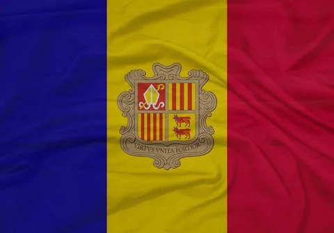 Andorra Flag moving in wind イラスト素材