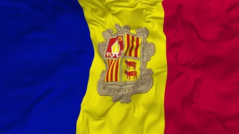 Andorra Flag Seamless Looping Background Waving Slow Motion Stock Footage 233809757