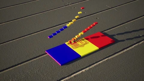 Andorra Flag - Slow Motion Video stock 318675635