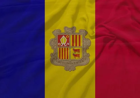 Andorra    Flag textile wave view Stock Illustration