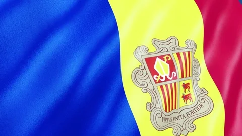 Andorra flag waving. 3d render seamless loop Stock Footage 70892346