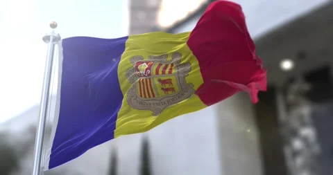Andorra-flag-waving-seamless-loop-4k-60fps Stock Footage 332495599