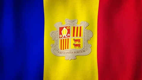 Andorra flag waving in the wind Stock-Footage 102438079