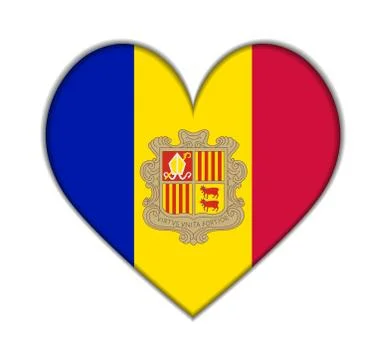 Andorra heart flag vector イラスト素材