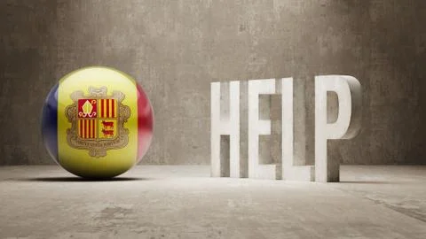 Andorra. Help  Concept. Stock Illustration