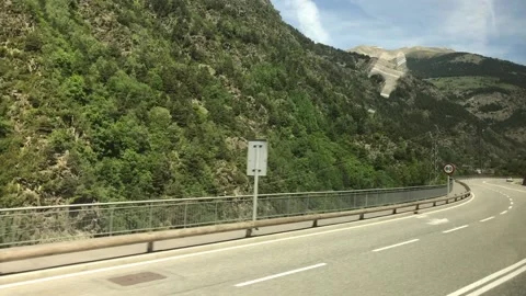 Andorra, A highway with a mountain in the background Video stock 132965171