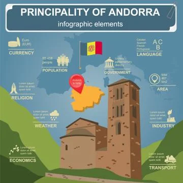 Andorra  infographics, statistical data, sights Stock Illustration