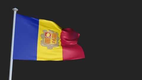 Andorra - Loopable 3D flag animation with Alpha Channel and Transparency for  Stock-Footage 91458423