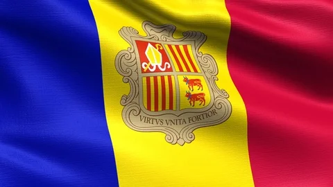 Andorra Looping Flag 4K Stock Footage 107735097