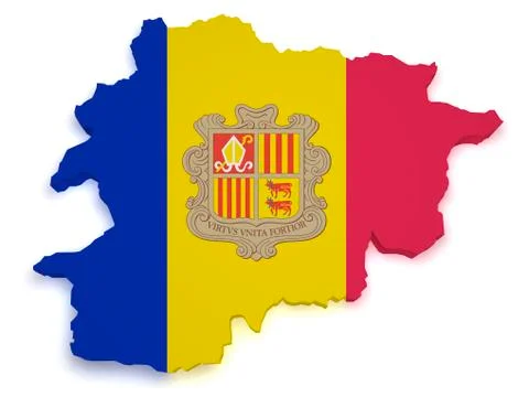 Andorra map 3d shape Stock Illustration