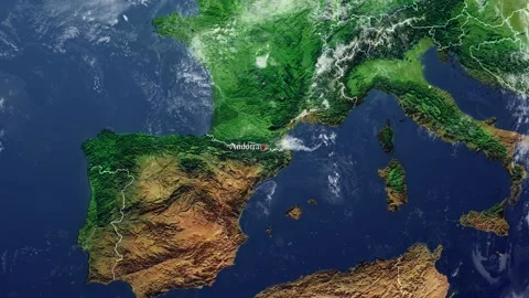 ANDORRA Map With Borders Stock Footage 318671026