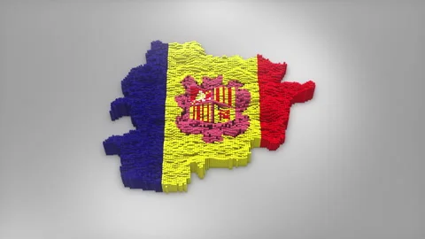 Andorra Map with Flag Intro Background Stock Footage 315163379