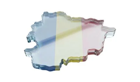 Andorra map glass refraction effect isolated on white background national f.. 스톡 일러스트