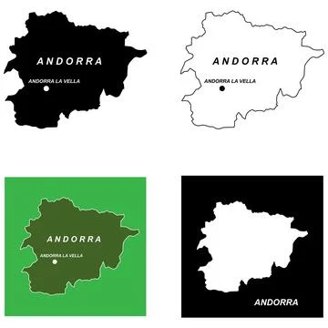 Andorra map icon Stock Illustration