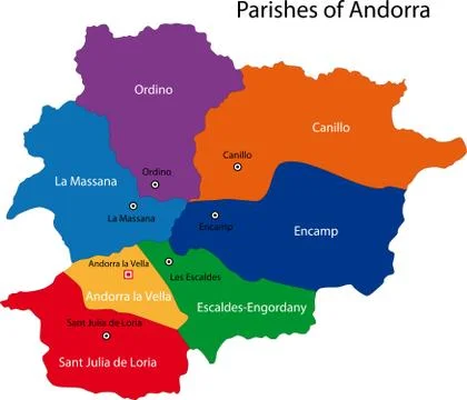 Andorra map Stock Illustration