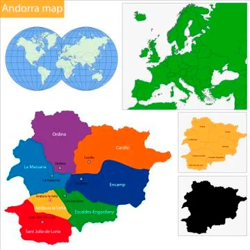 Andorra map Stock Illustration