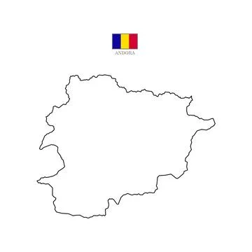 Andorra map outline. Stock Illustration