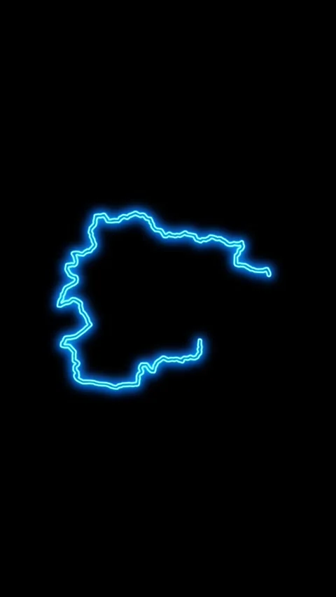 Andorra Map Outline Neon Lights 库存影片 333055722