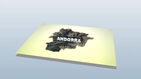 Andorra Map Unfolding Stock Footage 283801545